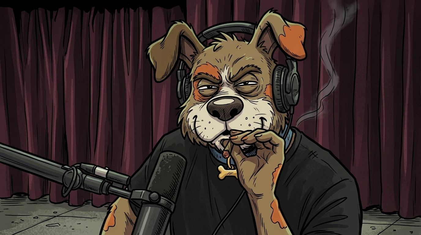 subject appears on a podcast. was not booked. no one asked him to do that